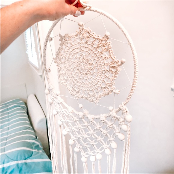 Beige Dreamcatcher Macrame Woven Wall Hanging - Picture 3 of 3